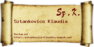 Sztankovics Klaudia névjegykártya